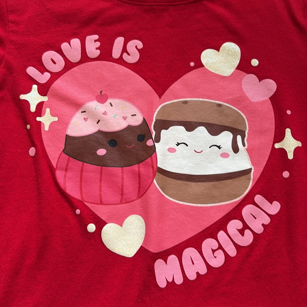 Girl’s Hybrid Apparel Red 'Love Is Magical' Squishmallows t-shirt - Picture 2 of 4